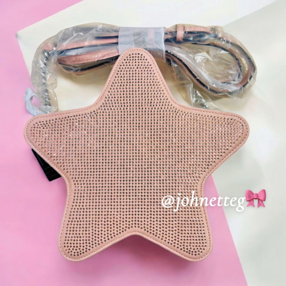 VICTORIA’S SECRET Star Crossbody Bag Rose Gold Rhinestone Sparkly Glam Party⭐️✨